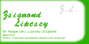zsigmond lipcsey business card